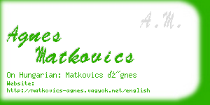agnes matkovics business card